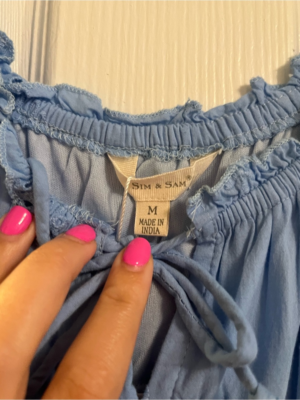 Light Blue Eyelet Sundress - Picture 3 of 6